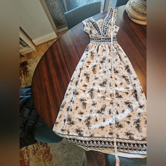 Max Studio Black White Floral Ruffle Strap Sleeveless Maxi Dress  XS NWOT - Picture 15 of 15